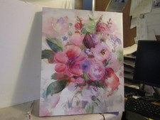 Floral Wall Art Textrured Print 19 1/2 INCHES TALL 15 1/2 Inches Wide New