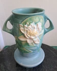 Vintage Roseville Blue Water Lily Vase 75-7"