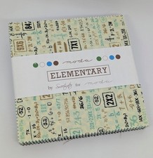 Elementary Charm Pack (Moda Fabrics) - 42 Fabric pieces measuring 5" square