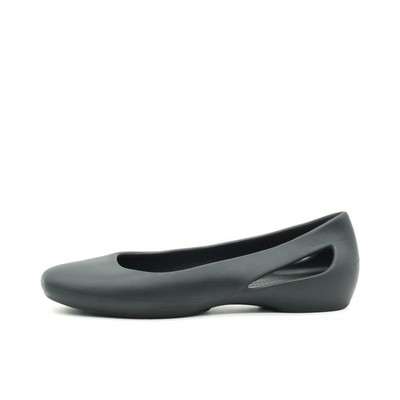 Crocs Damen EU 37-38 Ballerina Cut-Out Schwarz Leicht, Rutschfest, Flats