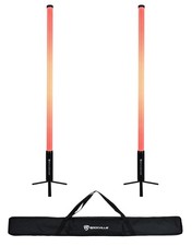Rockville 2x ROCK SABER 23 Hour Battery DJ/Stage Tube Lights/Wireless DMX Bag