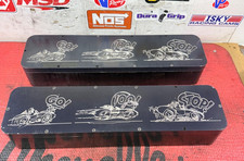 Sbc Chevy Gm 327 350 2 Piece Valve Covers Very Rare Vintage Rat Fink Engraved