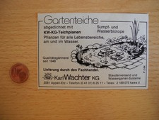 Reklame Werbeanzeige Gartenteiche Karl Wachter Appen-Etz