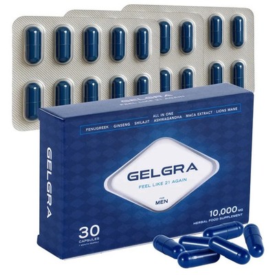 Gelgra for Men Ultra Strong 10.000mg natürliche pflanzliche Ergänzung 30 Kapseln