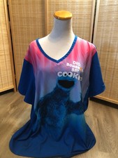 Sesame St Street Scrub Scrubs Top The Cookie Monster Did Somebody say 2XL H574