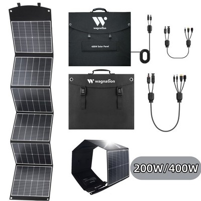 Wagnation Portable Solar Panel Foldable for Phone Laptop Power Station 200W/400W