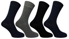 Men's Bamboo plain Socks with hand link toe 4 Pairs UK Size 7-11