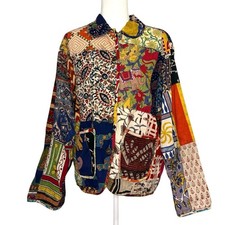 Vintage Sacred Threads Patchwork Cotton Jacket Women's XL Muliticolor Global