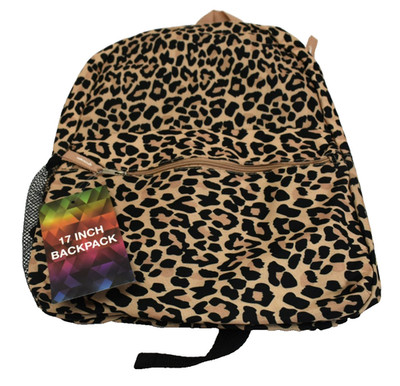 Trailmaker Girls All Over Printed 17'' Backpack Padded Straps Luxurious Leopard
