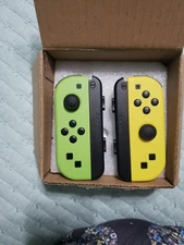 Nintendo Switch Neon Yellow Joy-Con Controllers Left Right Free Shipping.