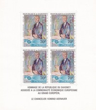 SA16d Dahomey 1967 Dr. Konrad Adenauer mint Souvenir Sheet