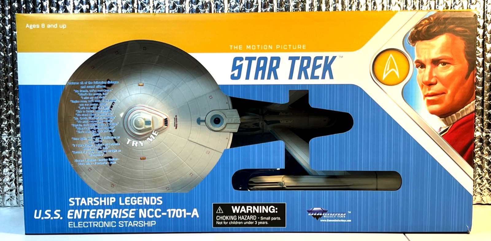 STAR TREK ART ASYLUM LEGENDS ENTERPRISE 1701 A - COMPLETE AND WORKING