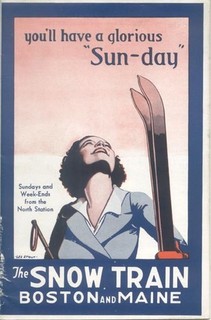 BOSTON & MAINE RR: THE SNOW TRAIN BROCHURE FOR THE 1937 38 SEASON !