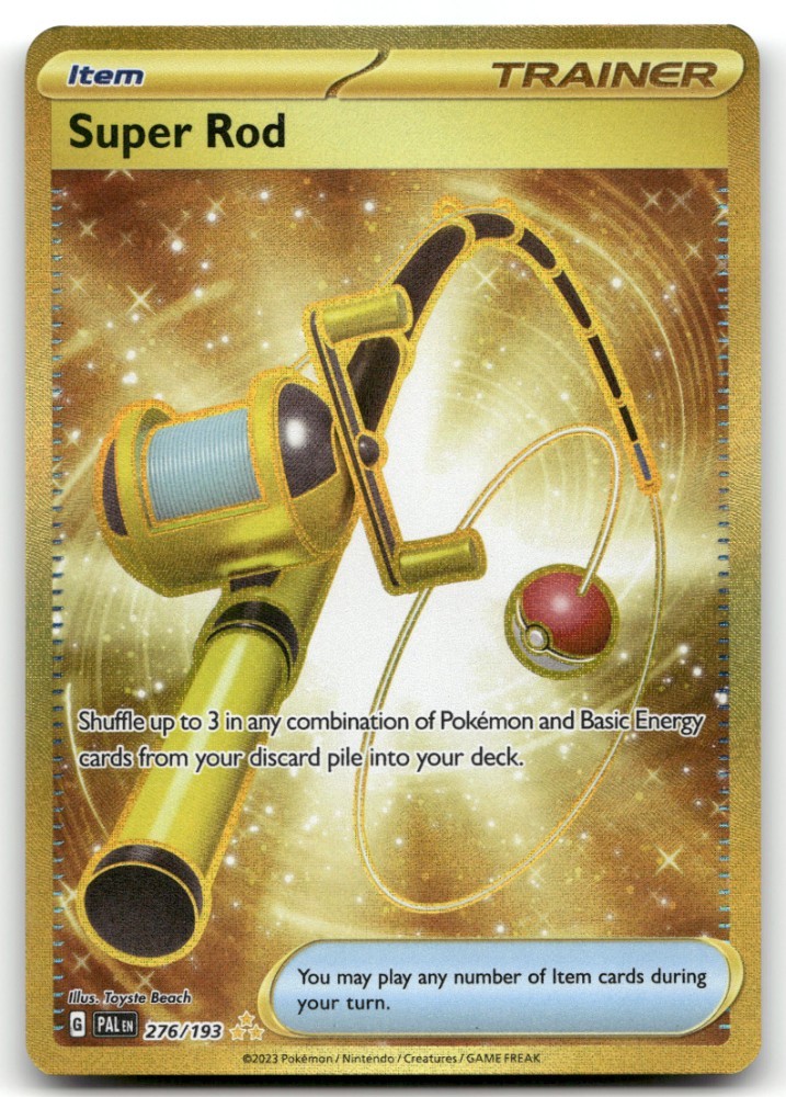Super Rod 276/193 SV02 Paldea Evolved Secret Rare Gold Holo Pokémon NM