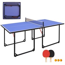 6ft Mid-Size Foldable Portable Ping Pong Table,Net,2 Table Tennis Paddles 3Balls