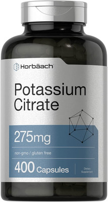 Potassium Citrate Supplement 275 Mg | 400 Capsules | Non-Gmo, Gluten Free