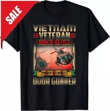 Vietnam Veteran Uh1 Huey Helicopter Door Gunner T-Shirt Size S-5XL