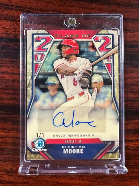 Christian Moore 2024 Bowman Chrome Class of 2024 Superfractor Prospect Auto 1/1