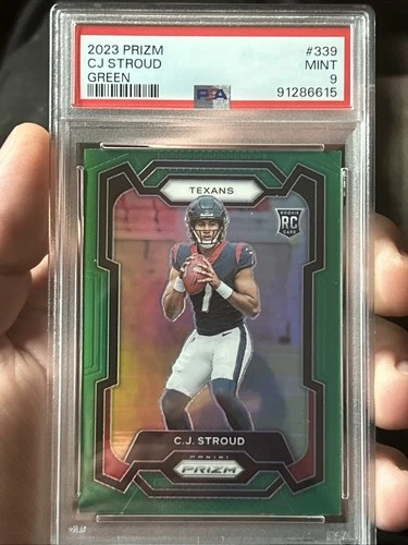 2023 Panini Prizm Prizms Green #339 CJ Stroud RC ROOKIE PSA 9 MINT Texans