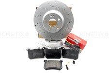 FOR MERCEDES S-CLASS S350d W222 DRILLED FRONT BRAKE DISCS MINTEX PADS SENSOR 342