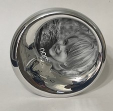 Nambe Crescent Moon Round Silver Plate Photo Frame