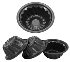 4 Inch Nonstick Mini  Cake Pan Set, Carbon Steel Fluted Baking Molds for...