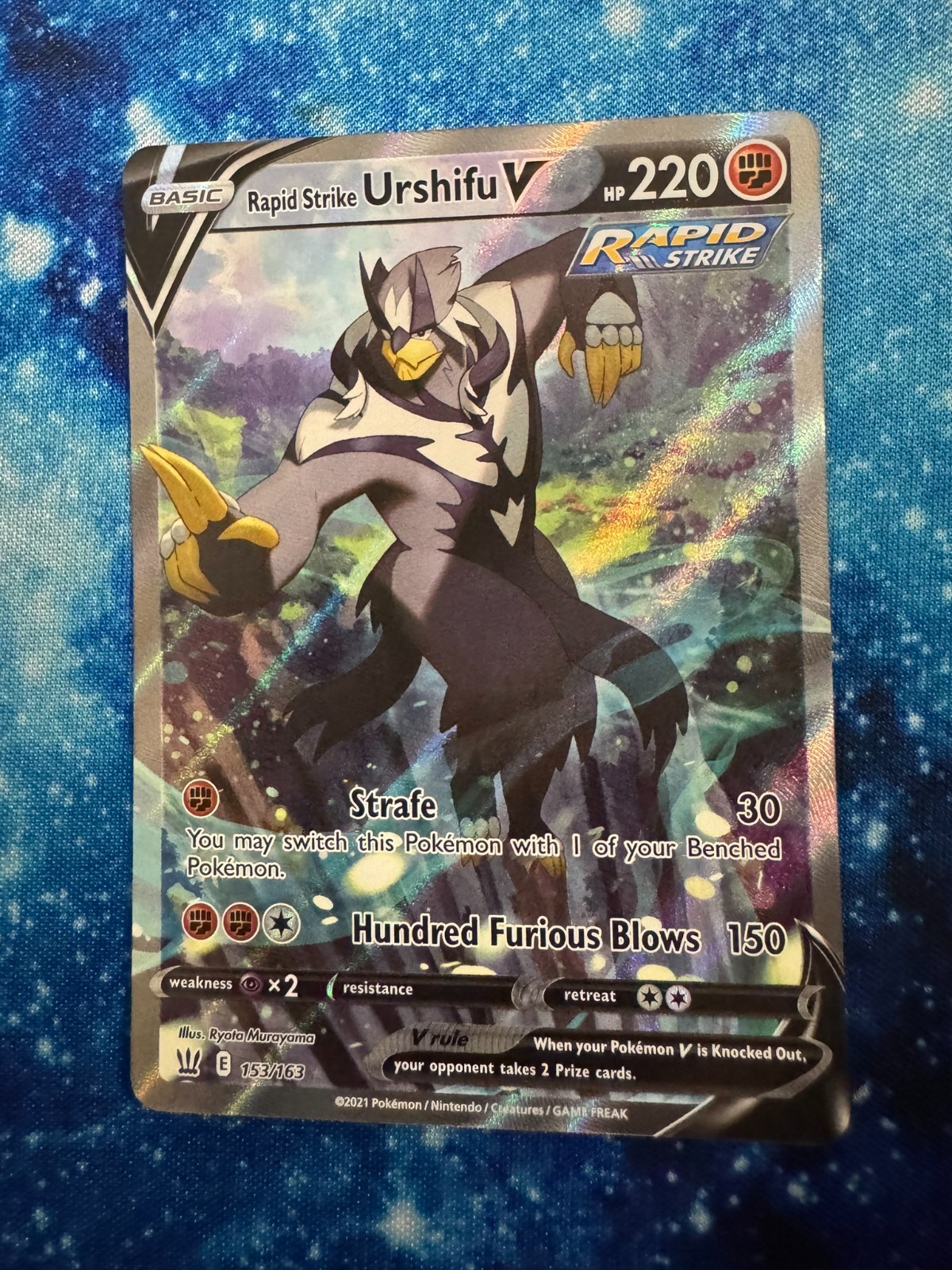 Rapid Strike Urshifu V (Alternate Full Art) - 153/163 Swsh05 Holo - NM - Pokemon