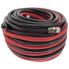 50 Foot Air and Fluid Hose Assembly Set for Spray Guns, Paint Pressure Pot Tanks
