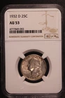 1932 D |  WASHINGTON QUARTER | 90% SILVER | NGC AU 53 | LOT A-21