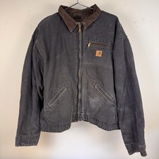VTG Carhartt J97 Detroit Black Distressed Y2k Work Wear Jacket 4XL Street