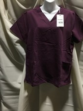 Mandala Scrubs Women 6-Pocket Top Size Large Color Bordeaux NWT