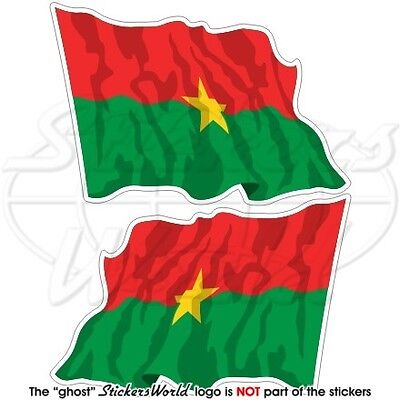 Sticker 4" Decal x1+2 BONUS BURKINA FASO Burkinabe Flag ex Upper Volta 100mm