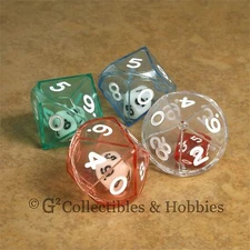 NEW Set of 4 DOUBLE DICE D10 RPG Game Math Ten Sided 