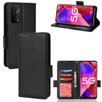 For Oppo A96 A95 A93 A76 A74 A57 A55S A54 5G Litchi Wallet Flip Cover Case