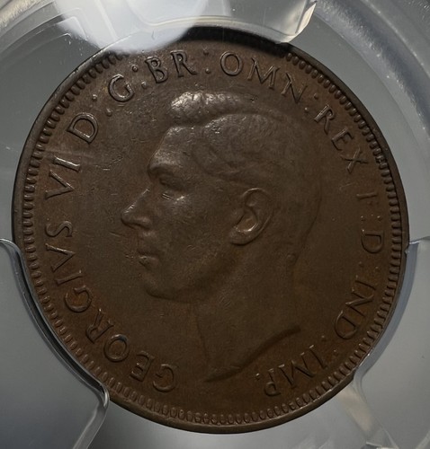 1939 Australia 1/2 Penny PCGS AU53 Bronze Coin 1/2D Kangaroo Reverse Gold Shield - Picture 7 of 13