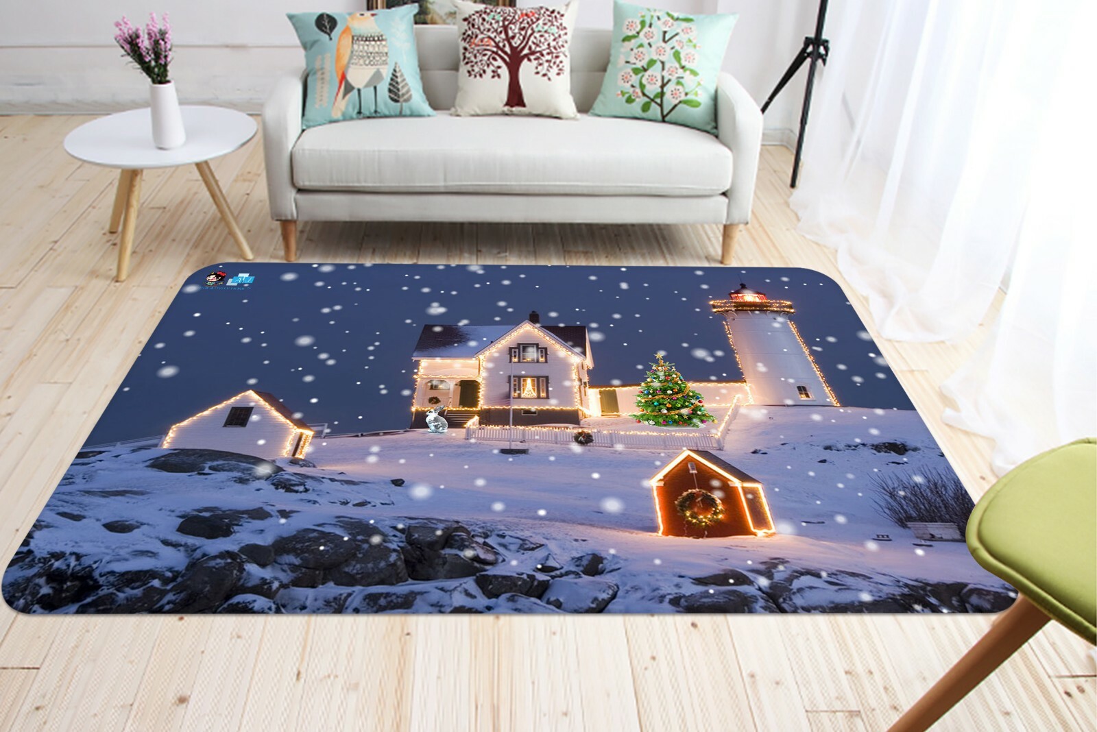 3D Beautiful Lighthouse Bedroom G140 Christmas Mat Elegant Photo Carpet Rug Amy