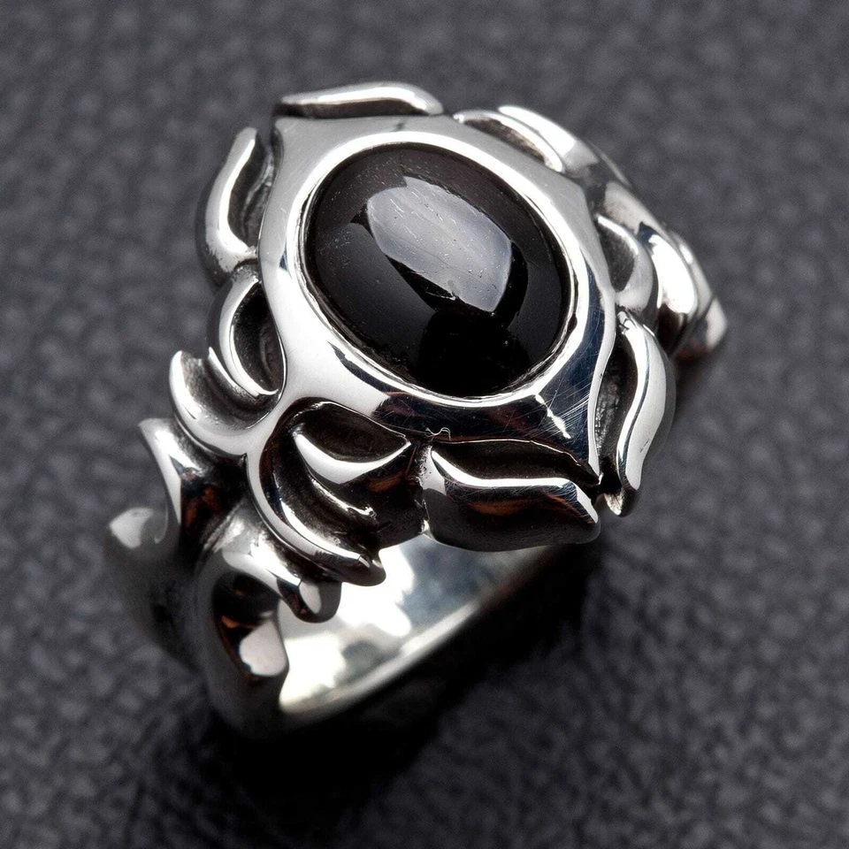 Anello tribale in argento onice nero - Immagine 3 di 4