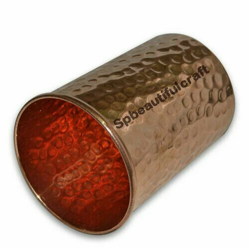 100% Copper Hammered Water Drinking Tumbler Glass Health Benefits 300ML Set of 6 - Image 4 of 4