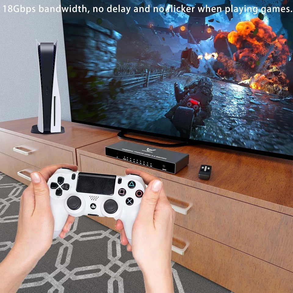 HDMI Switch 7 in 1 Out 4K@60Hz,7 Ports HDMI Selector with Remote,HDR HDCP 3D,PS5 - Image 4 of 4