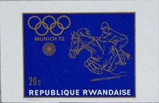 RWANDA RUANDA 1971 455 PROOF PROBE Olympics Olympia M&uuml;nchen 1972 Turnierreiten