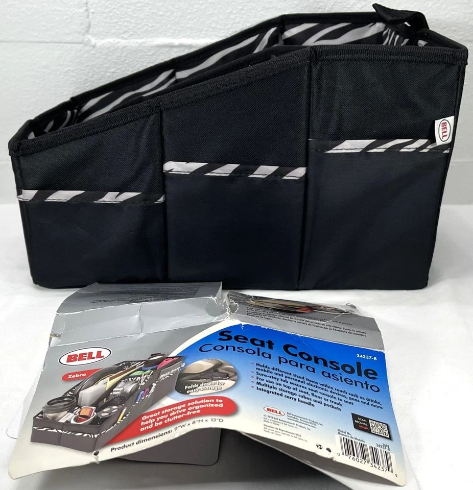 Auto Car Seat Zebra Organizer Storage Multi compartment Bag Holder 9x8x13" in - Изображение 4 из 4