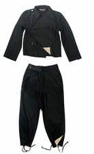 GERMAN WH PANZER BLACK WOOL OUTDOORS JACKET & PANTS SET SIZE XXXL WWII REPRO