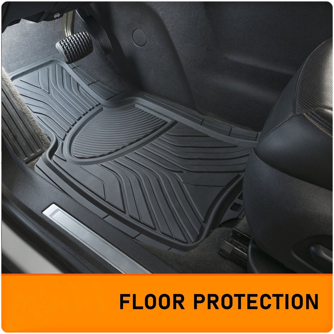 4 Piece HeavyDuty Rubber All Season Floor Mats for Car Truck Van SUV