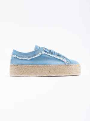 Sneakers Stokton in Denim Jeans con zeppa in corda 131-D H