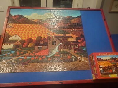 Charles Wysocki Seasonal Splendor Pumpkin Spyce Grove 1000 Puzzle Complete Hasbr