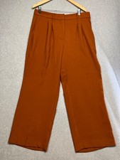 Nine West Wide Leg High Rise Relaxed Womens Peites Sz 16 P Rust Classic Office *