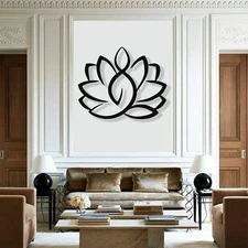DEKADRON Lotus Flower Metal Wall Art Home Decoration Yoga Decor Metal Sign (2...