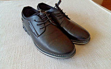 Mens Black Faux Leather Casual Shoes Size 42