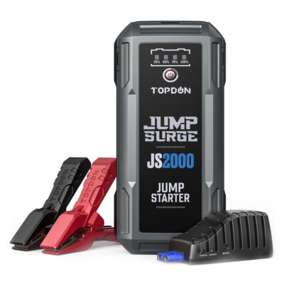  TOPDON Car Lithium Jump Starter Booster Jumper Box JS2000 2000A Super Safe