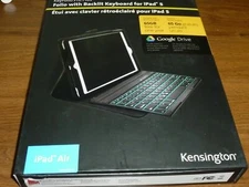 New Kensington K97110US KeyFolio Pro Plus w/Backlit Bluetooth Keyboard iPad5/Air